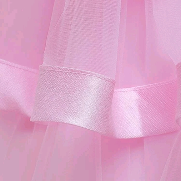 Girls Embroidery Bow Layered Gown Dress. Size: 150 (8-10y) - Picture 3 of 3